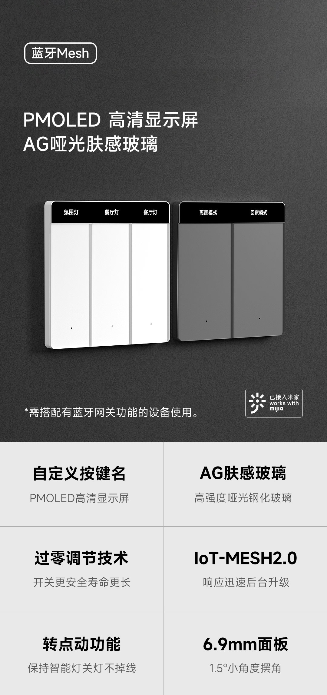 平头熊文字显示智能开关